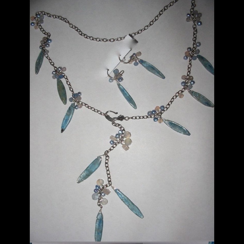 Ice Kyanite Necklace with fine Bali Silver